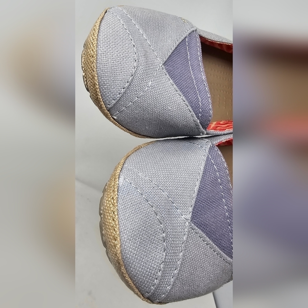 Crocs Angeline Blue Canvas Ballet Flat Comfort Slip Ons Size 6 - Picture 3 of 11